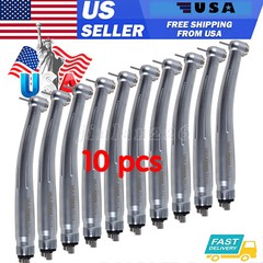 10 packs USA Dental High Speed Handpiece Push Standard Head 4Holes Turbine