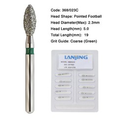 Dental Diamond FG Burs Egg Football High Speed 368/023C 368/023F Coarse Fine