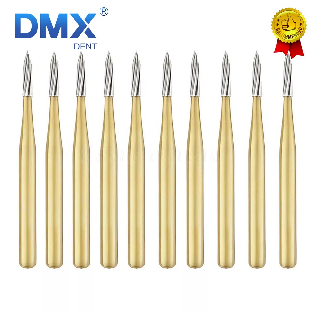 Dental Tungsten Carbide Gold Burs Trimming & Finishing & Polishing Flame FG7901