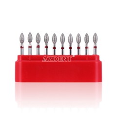 10pcs/kit Dental FG Diamond Burs Football #368-023F Fine Red AZDENT