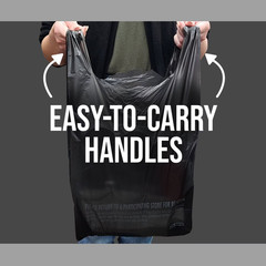 Black T-Shirt Carryout Bags, 11.5″ x 6.5″ x 22″ 1000 ct – Free Shipping