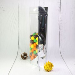 100 Silver/Clear 4.7×7.8″ Stand Up Food Storage Candy Packaging Stand Strong Bag