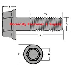 3/8-16×5 Grade 8 Flange Bolts 3/8 x 16 x 5″ Screws 3/8×16 x 5.0 Screw / Bolt