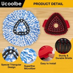 Ucoolbe Spin Mop Replacement Heads 4 +1 Brush(2 Tanks System), Blue