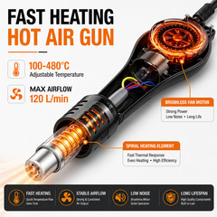 Silverflo 750W 8586D Soldering Iron kit Heat Station Hot Air Gun Rework Station