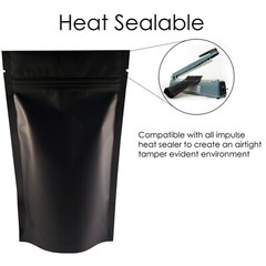 MATT FINISH FOIL ZIP LOCK RESEALABLE BAGS STAND UP POUCHES FOOD GRADE HEAT SEAL