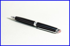 Caran D’Ache Ballpoint Pen in Black & Silver with New Refill