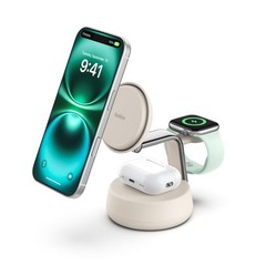 UltraCharge Pro 3-in-1 Magnetic Charging Dock with Qi2 25W, Sand