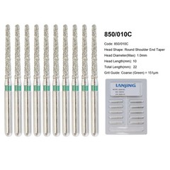 Dental Diamond Burs FG Round End Taper Super Coarse Fine Grit High Speed 856 850