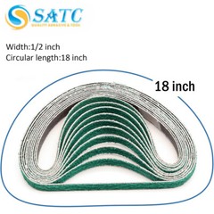 SATC 10 Pack 1/2″ x 18″ Zirconia Sanding Belts 36 Grit for Air File Belt Sander