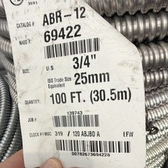 100ft roll of Flex Aluminum Conduit 3/4in 100ft ABR-12