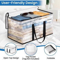 RoomHacks Heavy Duty Clear Moving Bags with Reinforced Handle and Double Zipp…