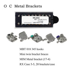 Dental Orthodontic Bracket Braces Metal MIM Mini Roth MBT 022 018 345 Hooks 5-5