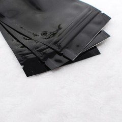 100 Black Mylar Foil Resealable Smell Proof Bags Repacking Flat Food Pouch 3×4″