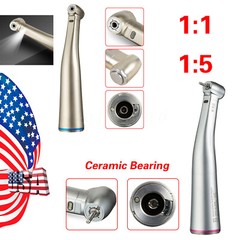 Dental 1:5 1:1 Fiber Optic LED Contra Angle Electric Handpiece Fit KaVo NSK COXO