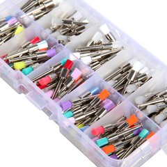 200 Pcs Dental White&Colorful Nylon Latch Flat Polishing Polisher Prophy Brushes