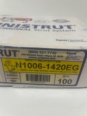 100 Count – Unistrut Strut Channel Nut w/ Spring 1/4″-20 Electro-Galvanized