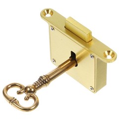 Retro Drawer Lock Antique Brass Cabinet Key Desk File Security 2.36×1.37 Inch