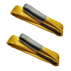 2 Pack Heavy Duty 2-Ply 2″ x 9ft Polyester Web Sling Lifting Strap WLL 6200 lbs