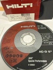 New Qty (25) AC-D Hilti 5” X .045” X 7/8” Cutting Discs, Type 1, 436657