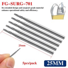 Dental Surgical Length Burs 701 High Speed Long Shank Carbide FG 5pcs/pack