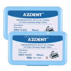 50Sets AZDENT Dental Orthodontic Buccal Tubes 1st MBT 0.022 Bondable Non-Convert