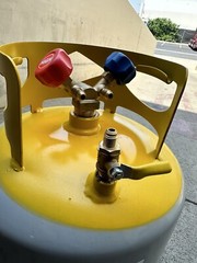 50lb Recovery Tank Reclaim Refrigerant 4 HVAC Split unit Y-Shape Valve 1/4” SAE