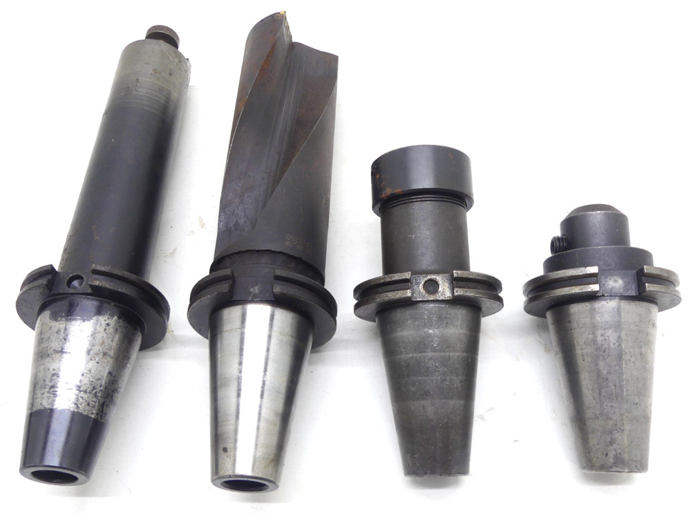 (Set of 4) Misc. CAT50 Tool Holders w/ Unknown Tools