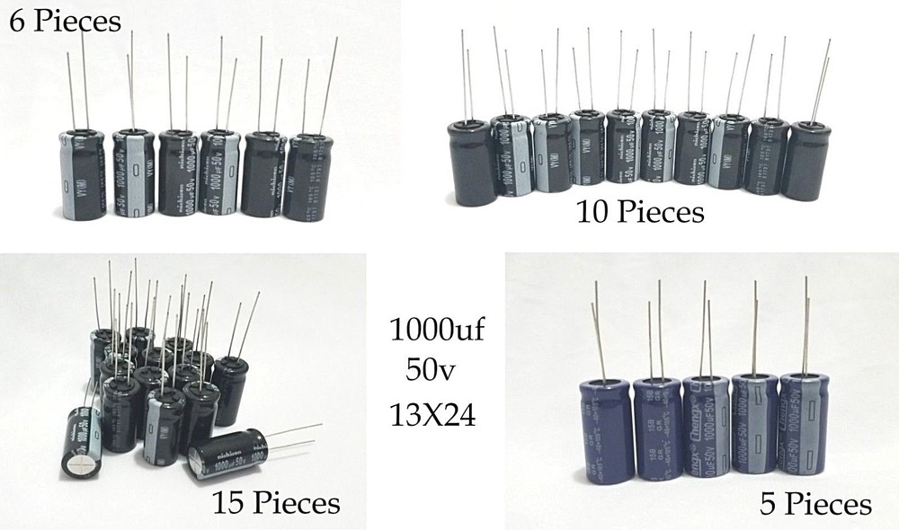 [ NEW ] { 5/6/10/15 Pcs } Nichicon – 1000uf 50v 13X24 Capacitor [ Chengx 2PK]