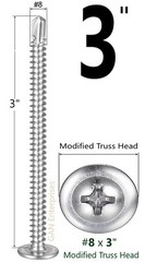 Modified Truss Head #8 x 1/2″ to 3″ Phillips Self Drilling Screws, Zinc