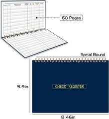 Large Print Checkbook Register Book – 5-7/8″ x 8-1/2″ Financial Ledger