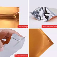 Window Matt Finish Foil Mylar Bag Stand Up Pouches Food Grade Heat Seal Zip Lock