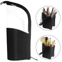 ANEMEL Black Travel Makeup Brush Holder, Organizer Bag Cosmetic Zipper Pouch …