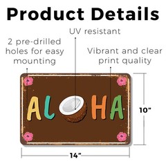 Aloha Sign Welcome Warm Breezes Durable Perfect for Porches Patios Beach