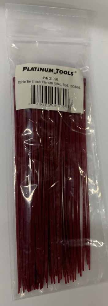 1000 pcs 8″ Air Handling Plenum Rated Cable Tie, Burgundy, 10 bags of 100