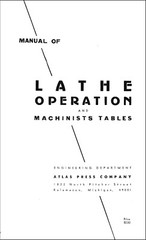 1967 Machinists Tables Manual FIts ATLAS Manual of Lathe Operation 273 pages