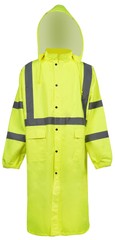 OrangeGear® Class 3 Reflective Hooded Heavy Duty Lime Waterproof Rain Coat