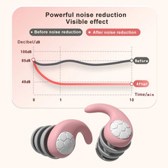 Reusable Silicone Ear Plugs Noise Cancelling Earplugs Protector Study Sleep Swim