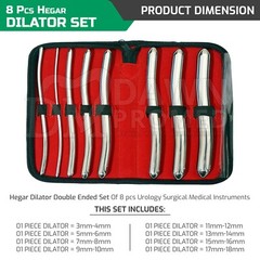 8 Pcs Hegar Dilator Set Uterine Urethral Diagnostic Cervical Sounds German Grade
