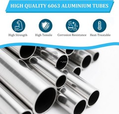 Aluminium Round Tube 0.2-9mm Thickness 1.5-22mm OD Straight 500mm long 6063 Tube