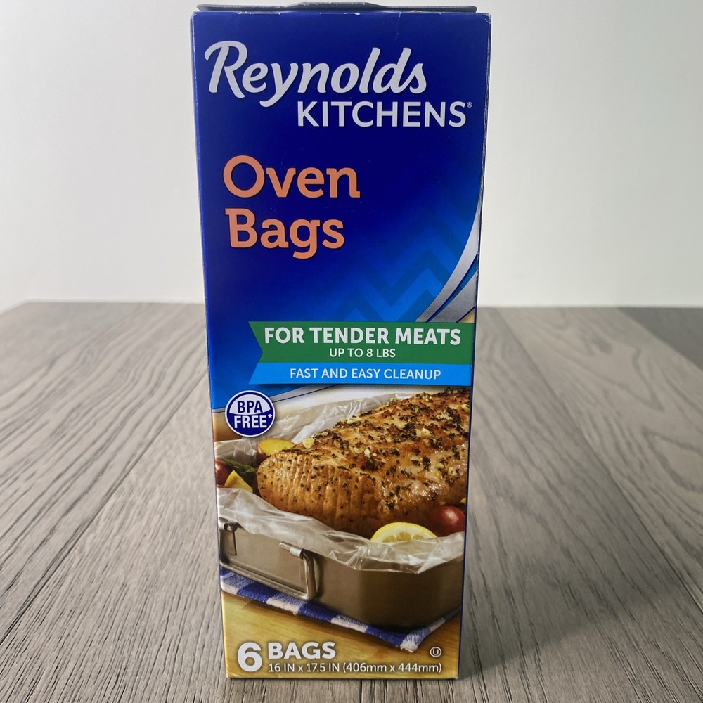 Reynolds Kitchens Wrap Oven Bags Large 16″ X 17.5″ 6 / Box New BPA Free 8 lbs.