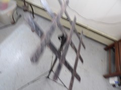 3 Vintage Flower Arrangement Portable Folding Stands Funeral Wedding Wood Case