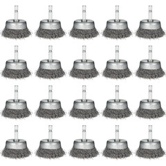 20 Pcs Wire Cup Brush for Drill Abrasive 2″ Wire Wheel Brush 1/4 Inch Hex Shank,