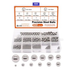 600pc Stainless Steel Bearing Balls 1mm-8mm 12 Size Metric Assortment Kit