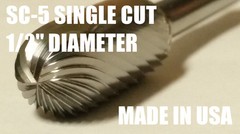 SC5S Cylindrical Radius 1/2″ Carbide Burr Bur Tool Die Grinder Bit 1/4″ Shank