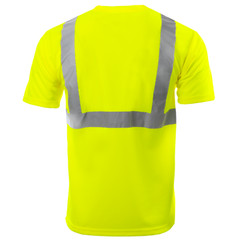 5 pack Hi Vis T Shirt ANSI Class II Reflective Safety Lime Short Sleeve