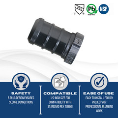 25 PIECES 1/2″ PEX PLUG POLY ALLOY LEAD FREE CRIMP PLASTIC FITTINGS – NSF, CUPC