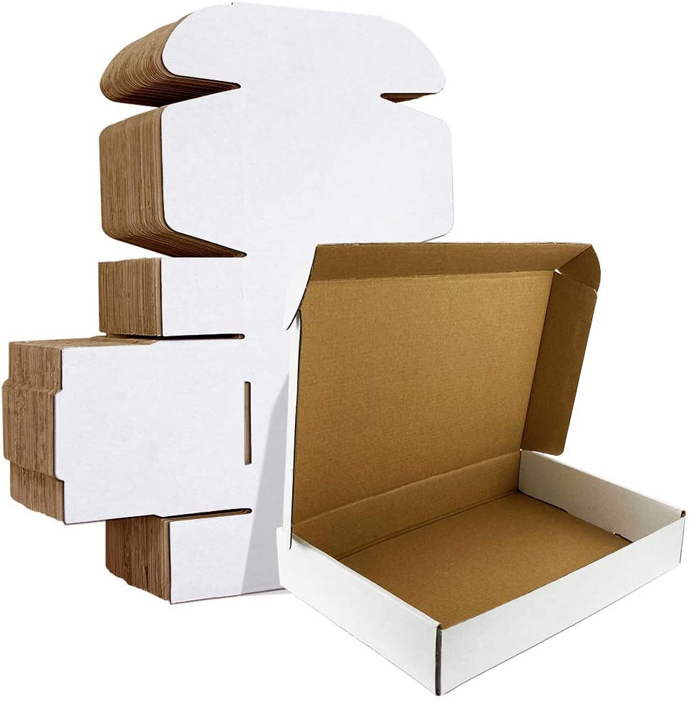 Shipping Boxes Sizes Inches Set 20,25,50 White Corrugated Cardboard Box Light