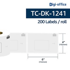 4″ x 6″ DK 1241 Address White Paper 200 Labels P/R For Brother QL-1100 1050N