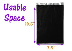 10×13, 7.5×10.5″ Night Black Poly Mailers, Non-Transparent, Shipping Envelopes